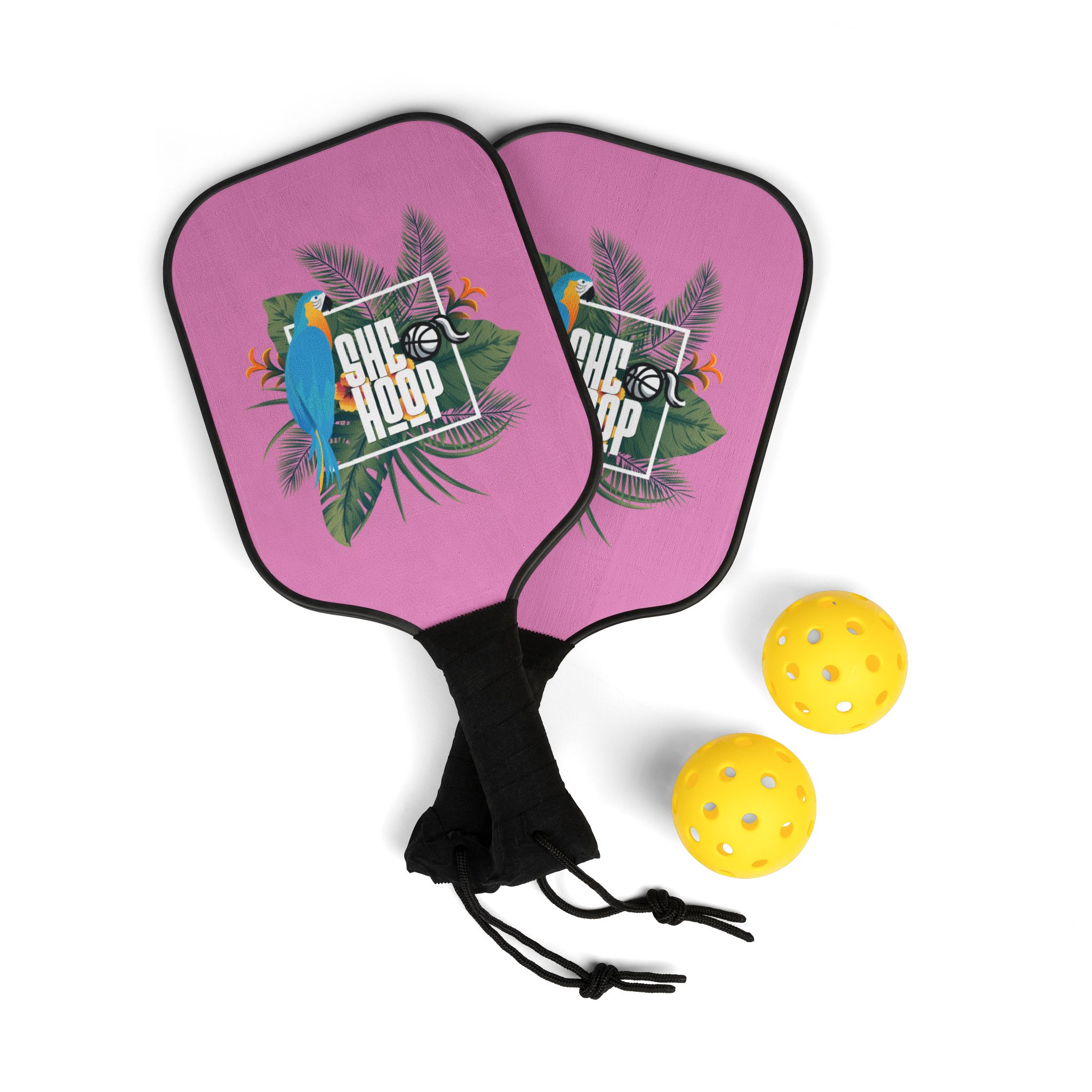 She Hoop Tropical Pickleball Paddle Set